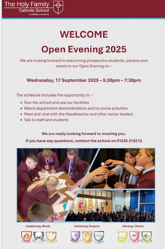 Open Evening 17th September 2025